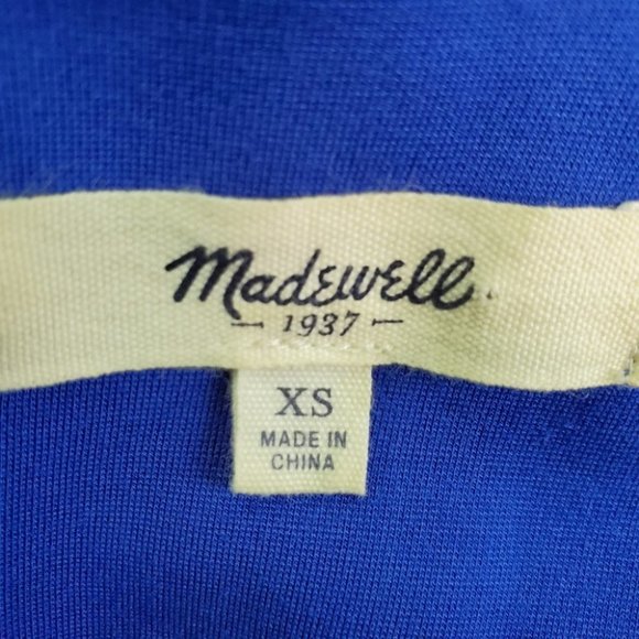 Madewell Cobalt Blue Raw Edging Sleeveless Dress With Pockets Size XS - Picture 7 of 8